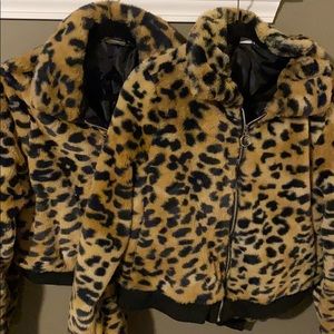 Matching girl and teen leopard coats